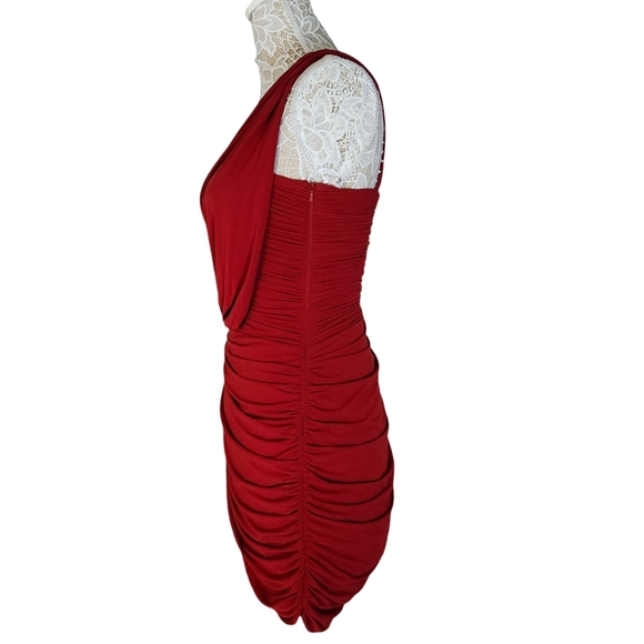 Sherri Hill red one shoulder mini formal dress size 4 - Picture 4 of 8
